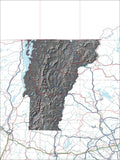 USA State Relief and Vector Map Package of Vermont - Photoshop JPEG and Illustrator EPS
