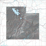 USA State Relief and Vector Map Package of Utah - Photoshop JPEG and Illustrator EPS