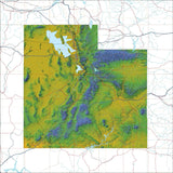 USA State Relief and Vector Map Package of Utah - Photoshop JPEG and Illustrator EPS