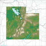 USA State Relief and Vector Map Package of Utah - Photoshop JPEG and Illustrator EPS