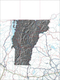 USA State Relief and Vector Map Package of Vermont - Photoshop JPEG and Illustrator EPS
