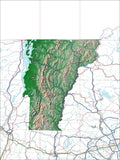 USA State Relief and Vector Map Package of Vermont - Photoshop JPEG and Illustrator EPS