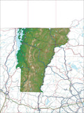 USA State Relief and Vector Map Package of Vermont - Photoshop JPEG and Illustrator EPS