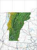 USA State Relief and Vector Map Package of Vermont - Photoshop JPEG and Illustrator EPS