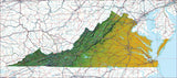 USA State Relief and Vector Map Package of Virginia - Photoshop JPEG and Illustrator EPS