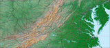USA State Relief and Vector Map Package of Virginia - Photoshop JPEG and Illustrator EPS