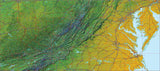 USA State Relief and Vector Map Package of Virginia - Photoshop JPEG and Illustrator EPS
