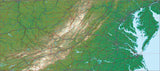 USA State Relief and Vector Map Package of Virginia - Photoshop JPEG and Illustrator EPS