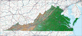 USA State Relief and Vector Map Package of Virginia - Photoshop JPEG and Illustrator EPS