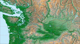 USA State Relief and Vector Map Package of Washington - Photoshop JPEG and Illustrator EPS