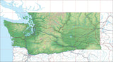 USA State Relief and Vector Map Package of Washington - Photoshop JPEG and Illustrator EPS