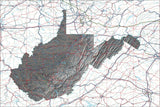 USA State Relief and Vector Map Package of West Virginia - Photoshop JPEG and Illustrator EPS