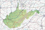 USA State Relief and Vector Map Package of West Virginia - Photoshop JPEG and Illustrator EPS