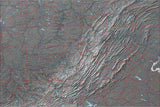 USA State Relief and Vector Map Package of West Virginia - Photoshop JPEG and Illustrator EPS
