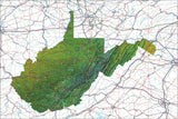 USA State Relief and Vector Map Package of West Virginia - Photoshop JPEG and Illustrator EPS