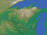 USA State Relief and Vector Map Package of Wisconsin - Photoshop JPEG and Illustrator EPS
