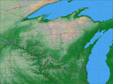 USA State Relief and Vector Map Package of Wisconsin - Photoshop JPEG and Illustrator EPS