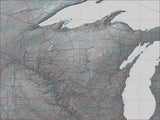 USA State Relief and Vector Map Package of Wisconsin - Photoshop JPEG and Illustrator EPS