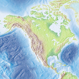 Mountain High Map # 604 world gall high contrast relief featuring land vegetation