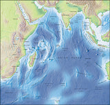Mountain High Map #603 indian ocean photoshop low contrast relief map with close up detail
