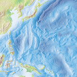 Mountain High Map # 606 world vdg high contrast relief featuring land vegetation