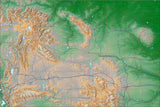 USA State Relief and Vector Map Package of Wyoming - Photoshop JPEG and Illustrator EPS