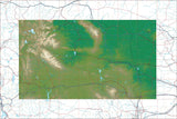 USA State Relief and Vector Map Package of Wyoming - Photoshop JPEG and Illustrator EPS