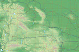 USA State Relief and Vector Map Package of Wyoming - Photoshop JPEG and Illustrator EPS