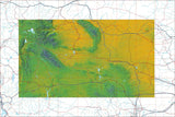 USA State Relief and Vector Map Package of Wyoming - Photoshop JPEG and Illustrator EPS