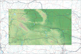 USA State Relief and Vector Map Package of Wyoming - Photoshop JPEG and Illustrator EPS
