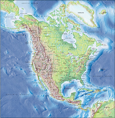 Photoshop JPEG Relief Map And Illustrator EPS Vector Map Northern Amer ...