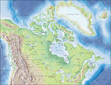 Photoshop JPEG Relief map and Illustrator EPS vector map Canada