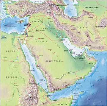 Photoshop JPEG Relief map and Illustrator EPS vector map Saudi Arabia ...