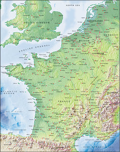 PowerPoint Map #505 France, Benelux, Switzerland