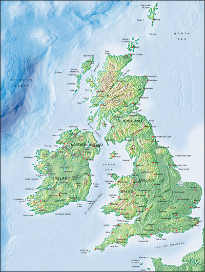 physical map of england