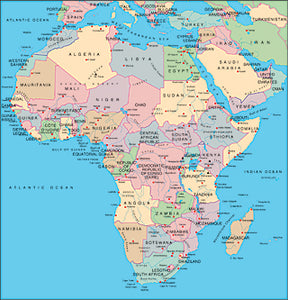 Illustrator EPS map of Africa continent