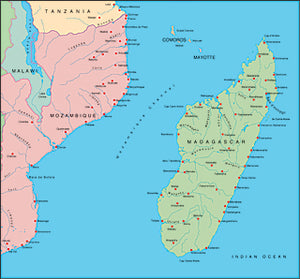 Illustrator EPS map of Madagascar