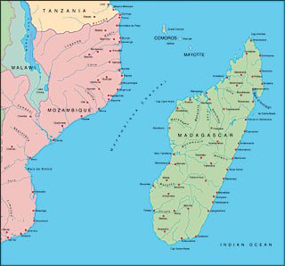 Illustrator EPS map of Madagascar