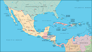 Illustrator EPS map of Central America