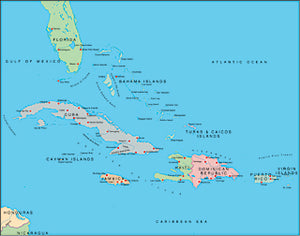 Illustrator EPS map of West Indies, Greater Antilles