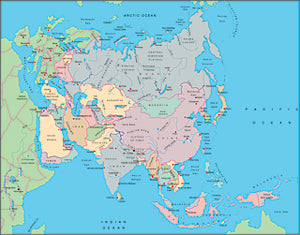 Illustrator EPS collection Asia continent maps