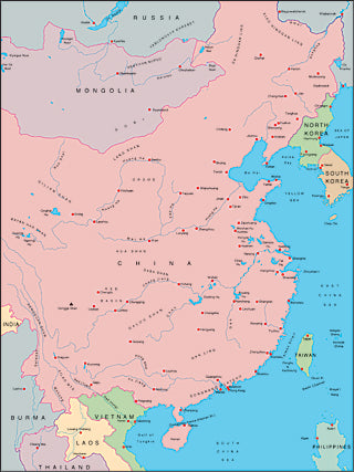 Illustrator EPS map of China, Korea