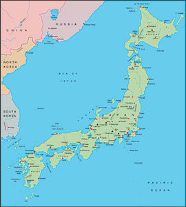 Illustrator EPS map of Japan, Manchuria