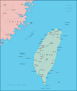 Illustrator EPS map of Taiwan