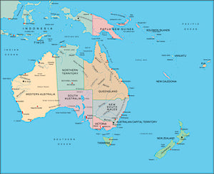 Illustrator EPS map of Australasia