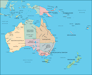 Illustrator EPS collection Australasia continent maps