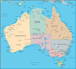 Illustrator EPS map of Australia