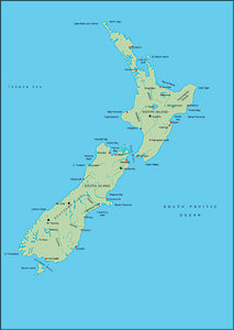 Illustrator EPS map of New Zealand