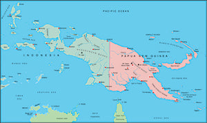 Illustrator EPS map of New Guinea