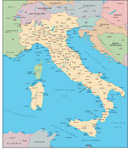 Illustrator EPS map of Italy